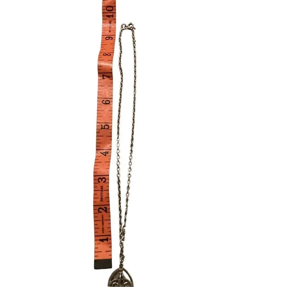 Vintage Silver Tone Flowers Tassels Necklace Jewelry Waterfall Pendant Boho